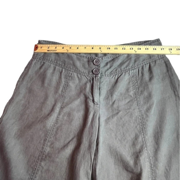 Forever 21 Linen Wide Left Coloutte Contemporary High Waist Chocolate Brown - Picture 7 of 13